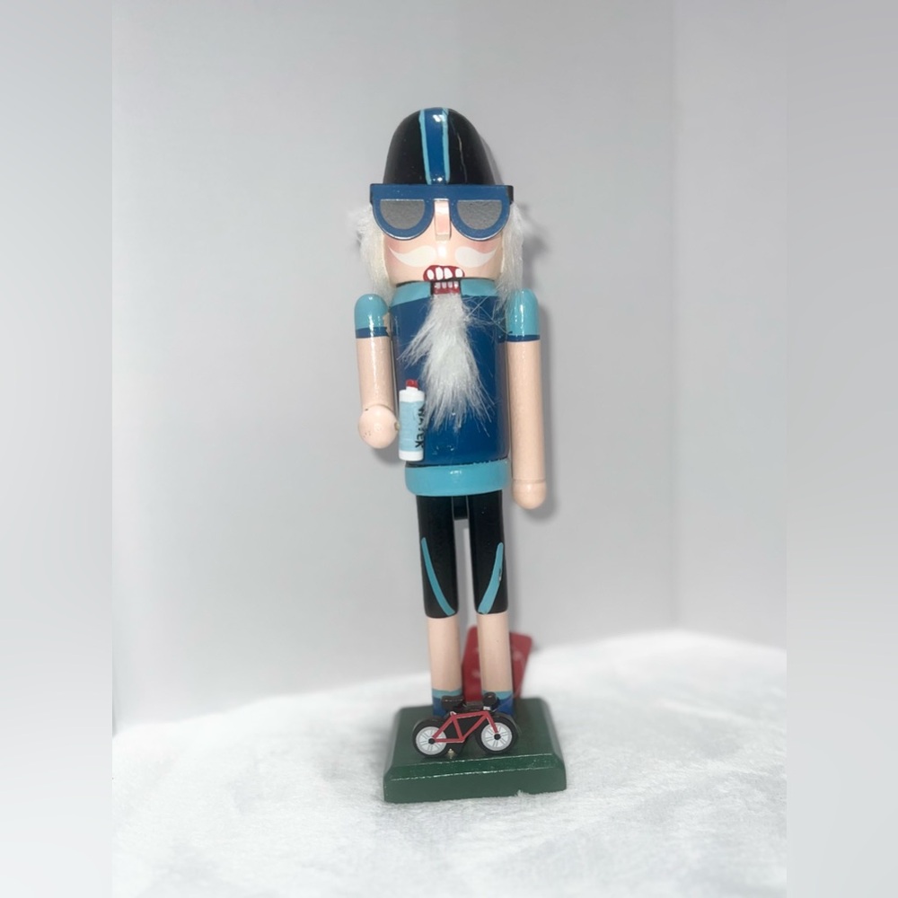 Ashland Wooden Nutcracker Cyclist With Water Bottle 10” Christmas Holiday Decor
